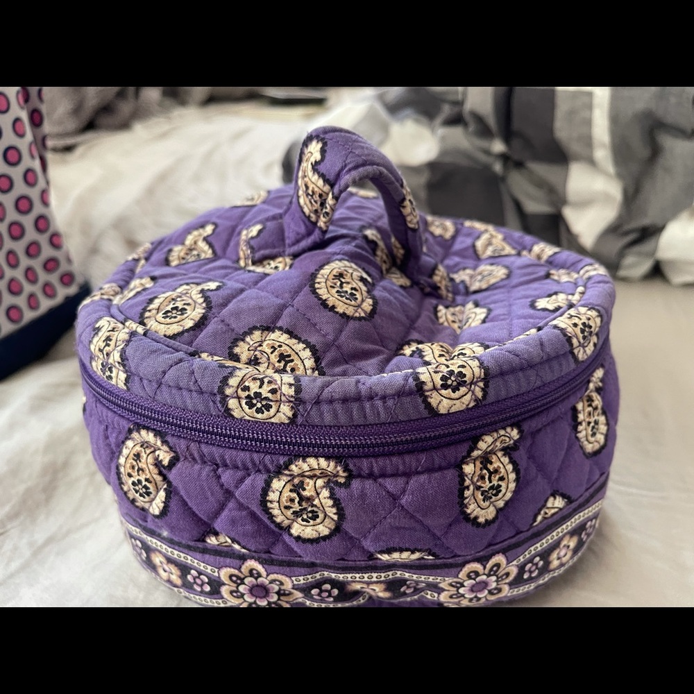 Purple Vera Bradley paisley makeup zip bag